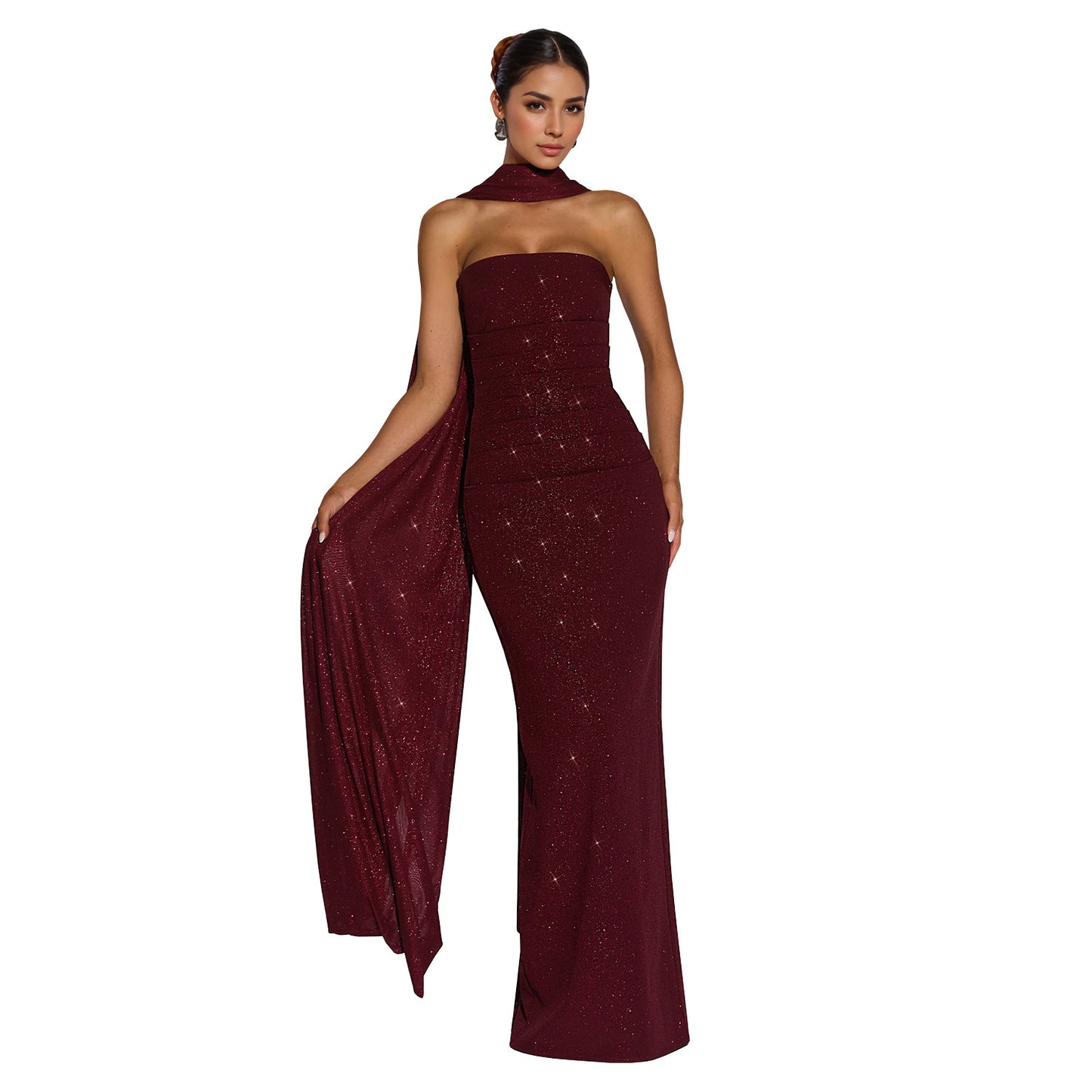 Skincare flash bag hip slit dress
