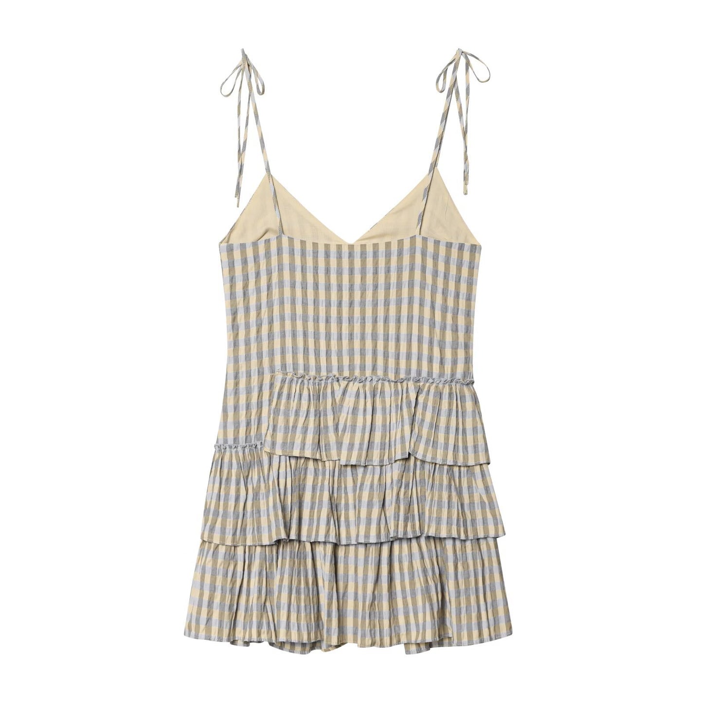 Summer Charm Grid Layered Mini Dress