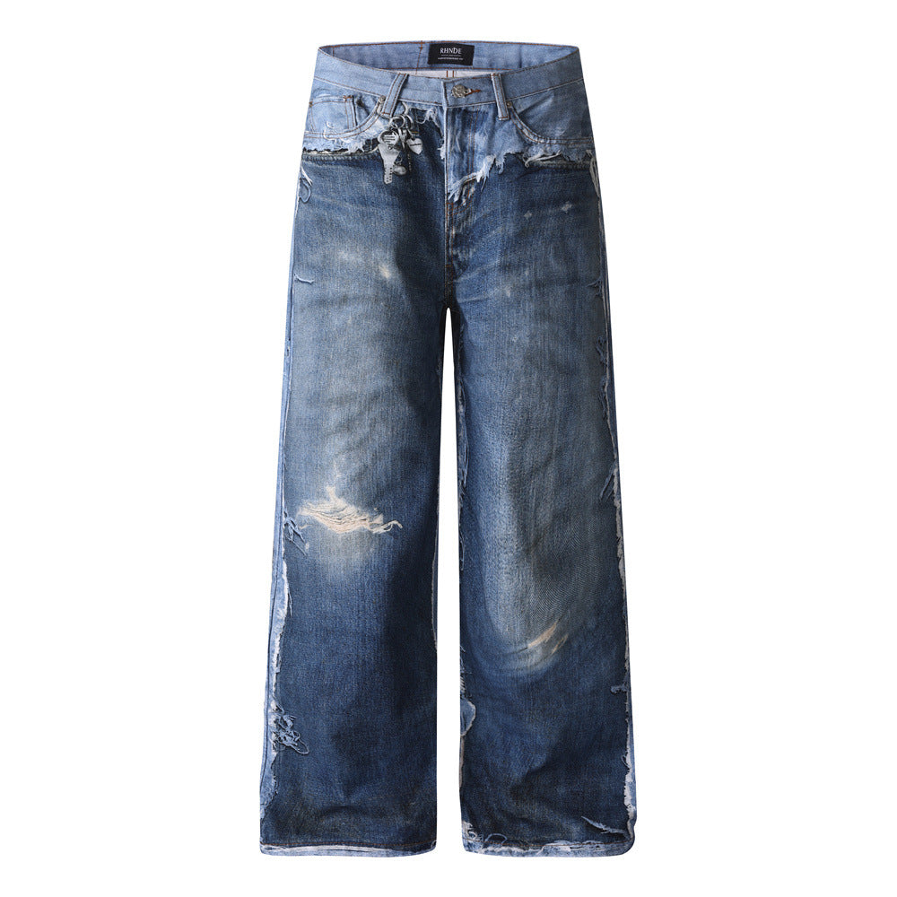 NeoBlock Digital Print Wide Leg Jeans