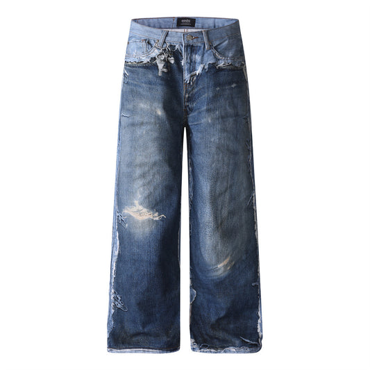 NeoBlock Digital Print Wide Leg Jeans