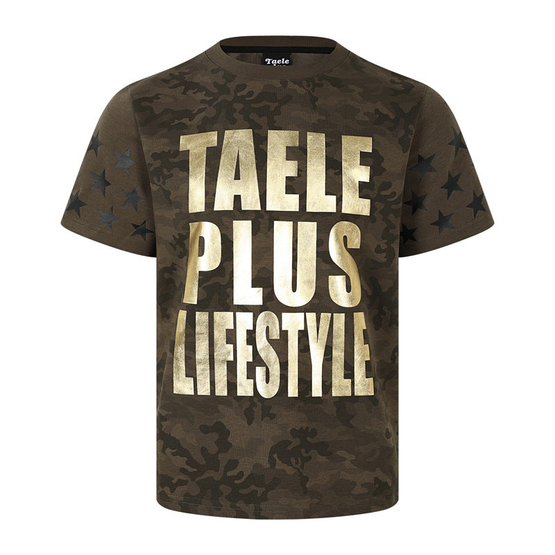 CamoFlex Letter Print Short Sleeve Shirt