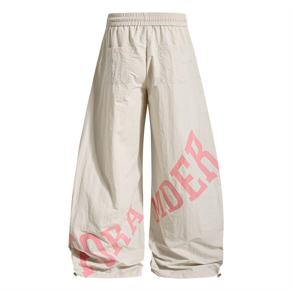 Edge Curve Letter Print Knife Pants