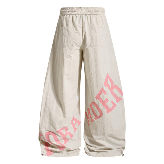 Edge Curve Letter Print Knife Pants