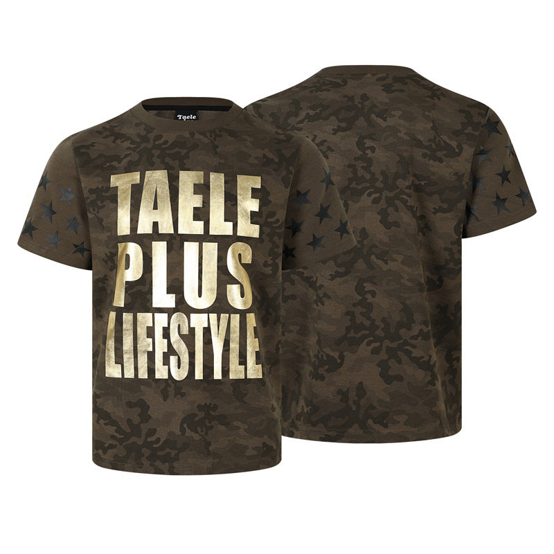 CamoFlex Letter Print Short Sleeve Shirt