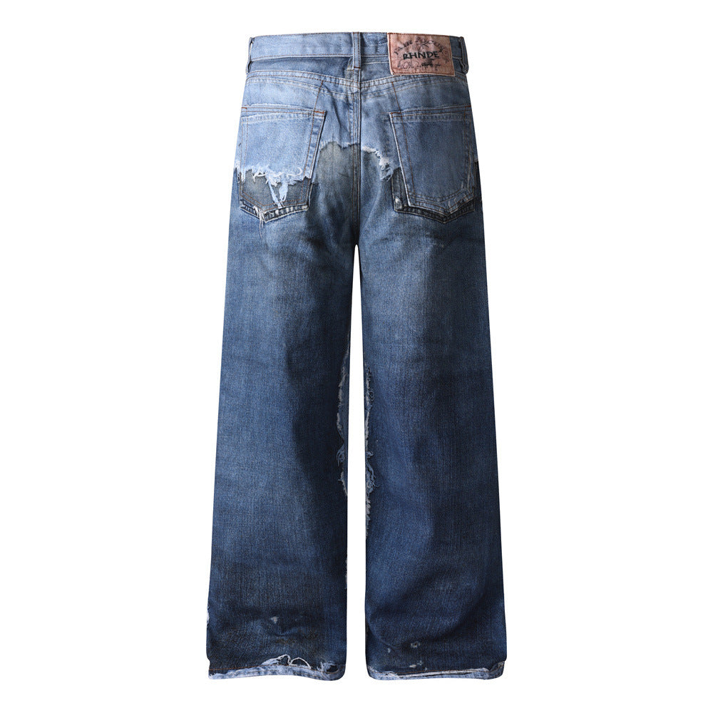 NeoBlock Digital Print Wide Leg Jeans