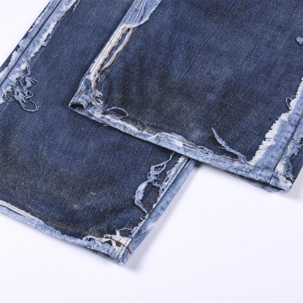 NeoBlock Digital Print Wide Leg Jeans