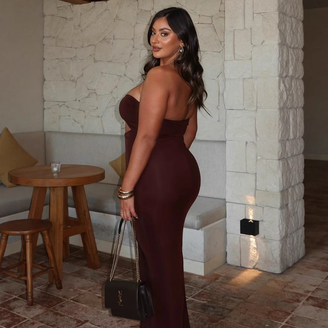 StarSea Slim Fit Backless Hollow Mini Dress