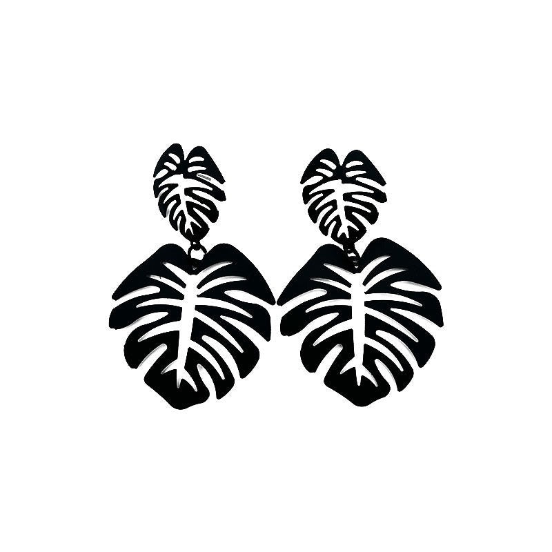 NatureGlow Hollow Leaf Earrings