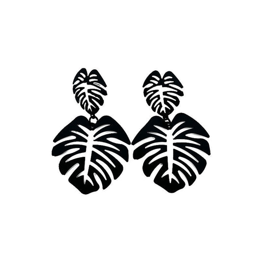 NatureGlow Hollow Leaf Earrings