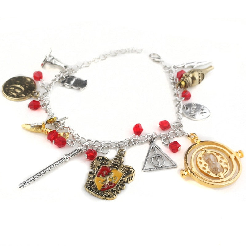 Harry Potter Silver-Plated Charm Bead Bracelet