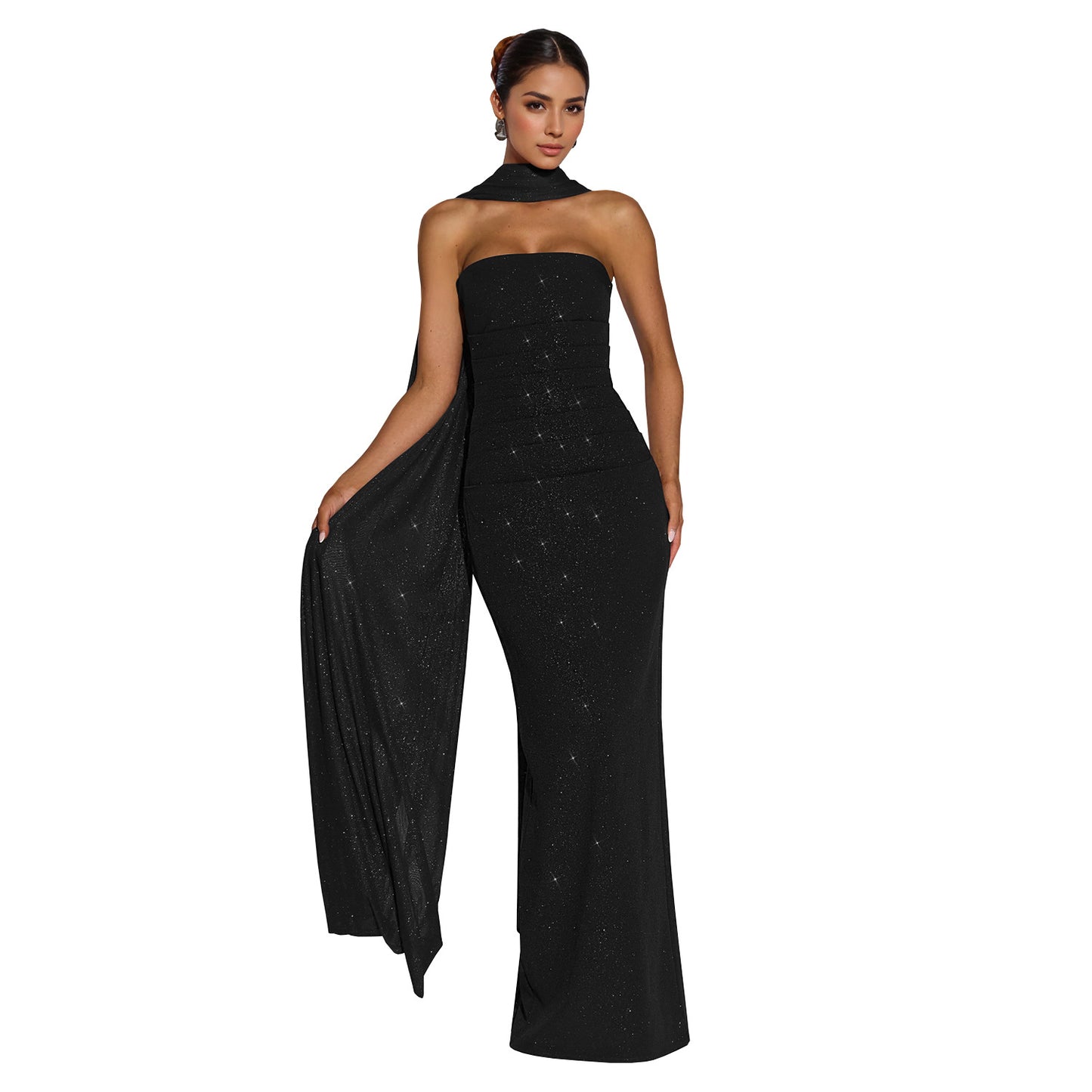 Skincare flash bag hip slit dress
