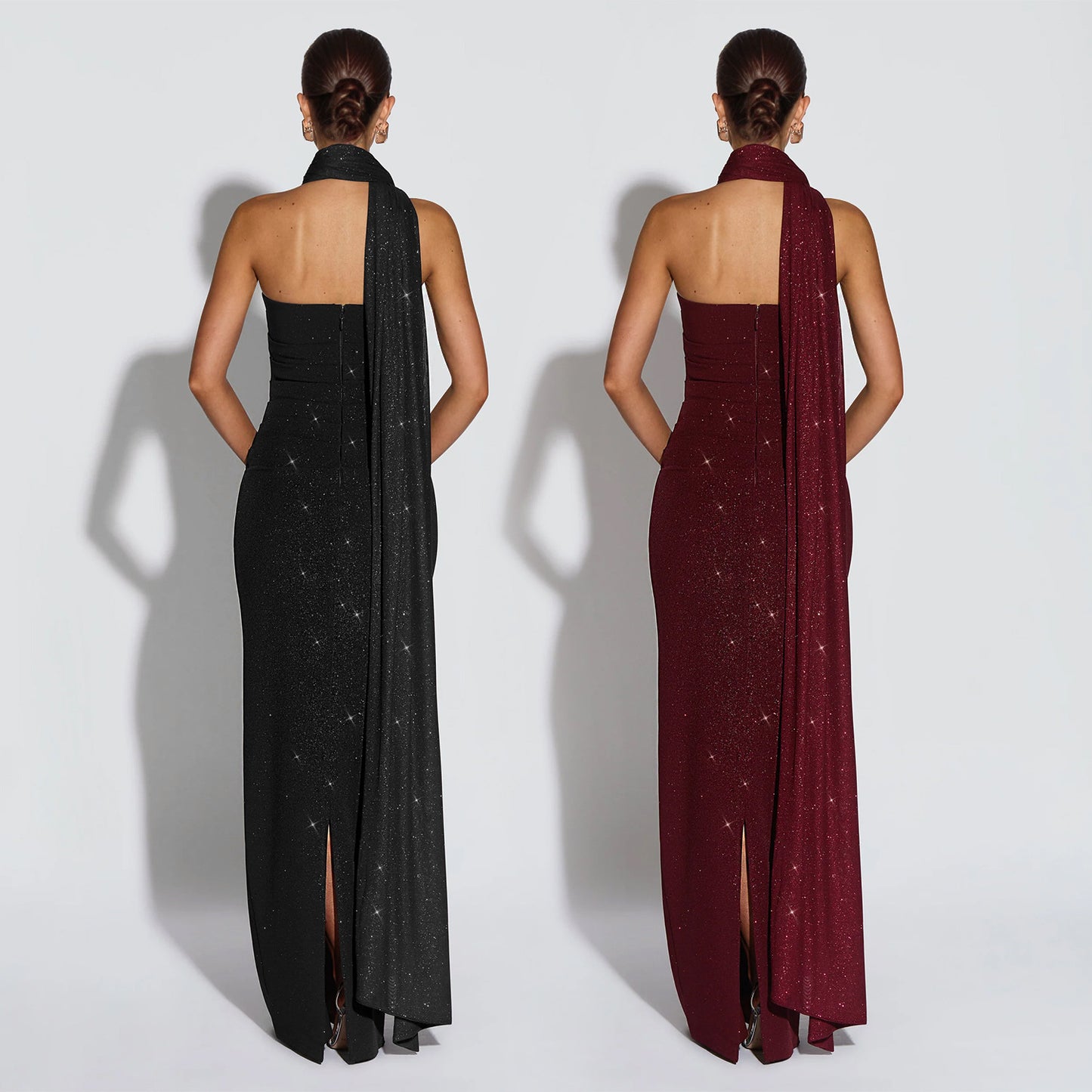 Skincare flash bag hip slit dress