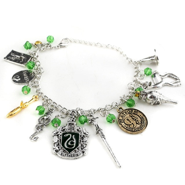 Harry Potter Silver-Plated Charm Bead Bracelet