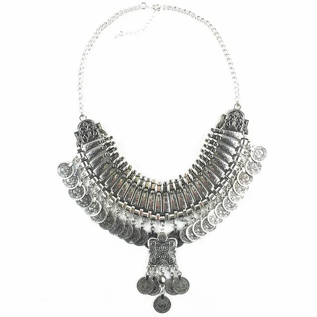 Ztech Collar Coin Necklace & Pendant Vintage Crystal Maxi Choker Statement Collier female Boho Big Fashion Women Jewellery Gifts