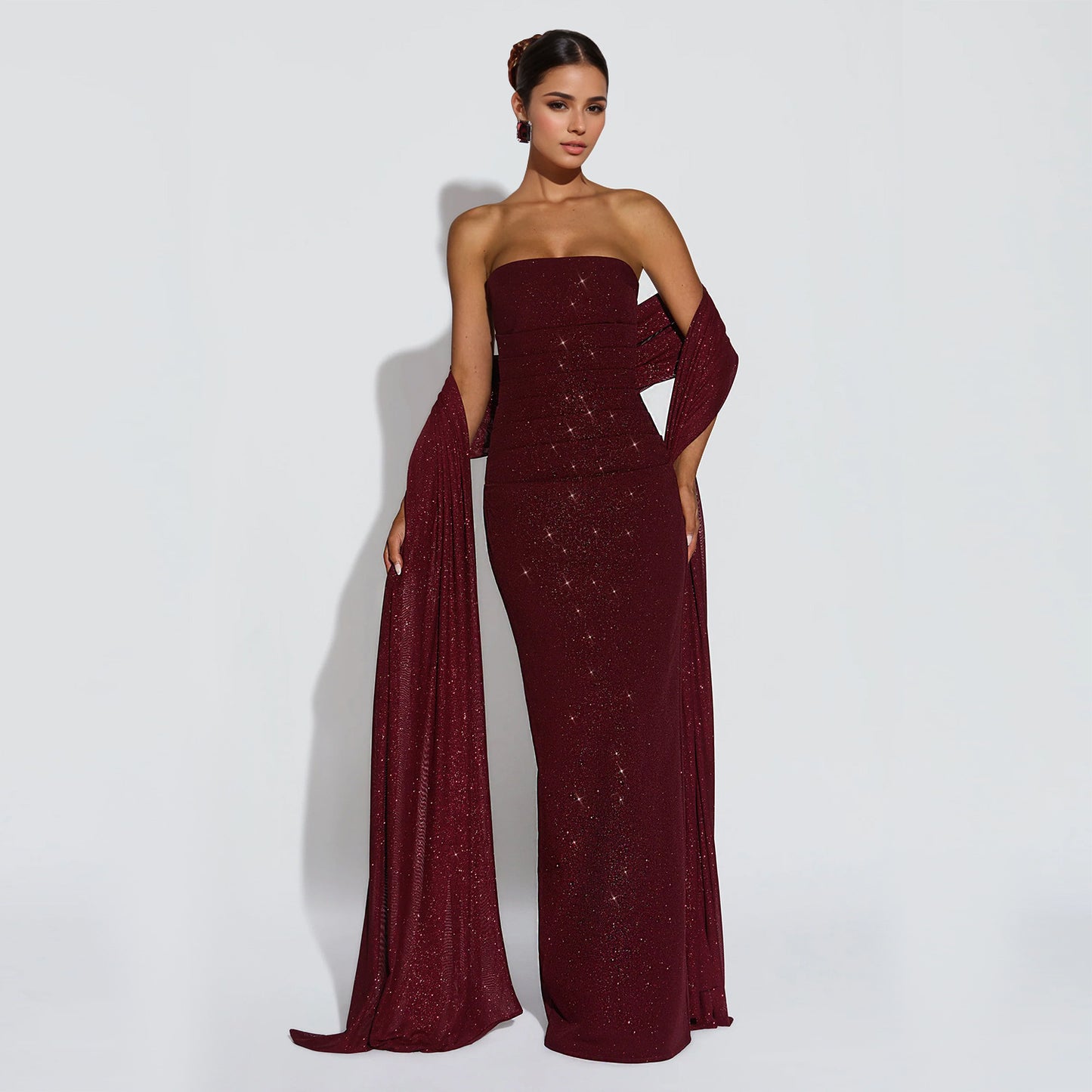 Skincare flash bag hip slit dress