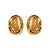 New Brass Teardrop Half Hollow Large Earrings Metal Smooth Ladies Jewellery