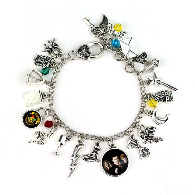 Harry Potter Silver-Plated Charm Bead Bracelet