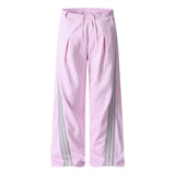 Triple Stripe Loose Straight Leg Sweatpants