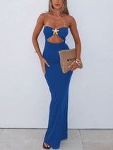 StarSea Slim Fit Backless Hollow Mini Dress