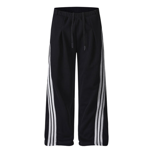 Triple Stripe Loose Straight Leg Sweatpants