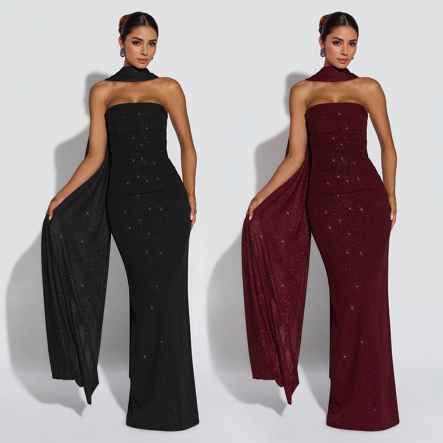 Skincare flash bag hip slit dress
