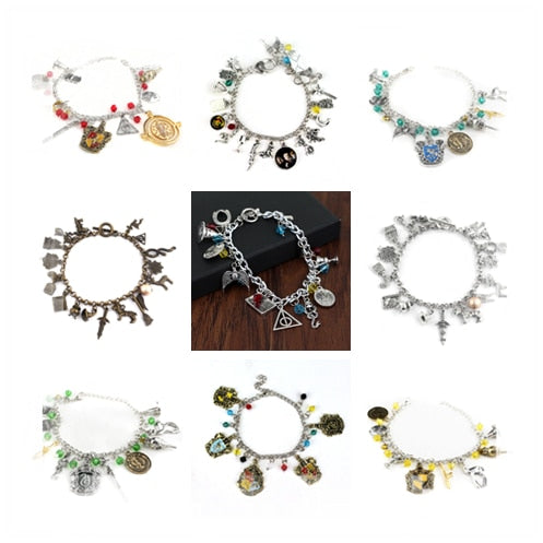 Harry Potter Silver-Plated Charm Bead Bracelet