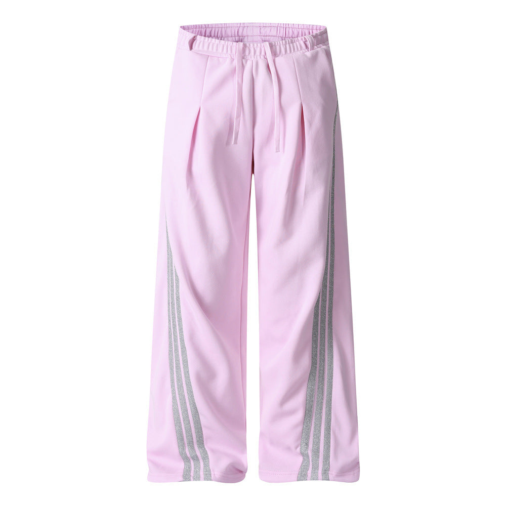 Triple Stripe Loose Straight Leg Sweatpants