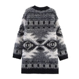 Fashion Jacquard Knit Cardigan