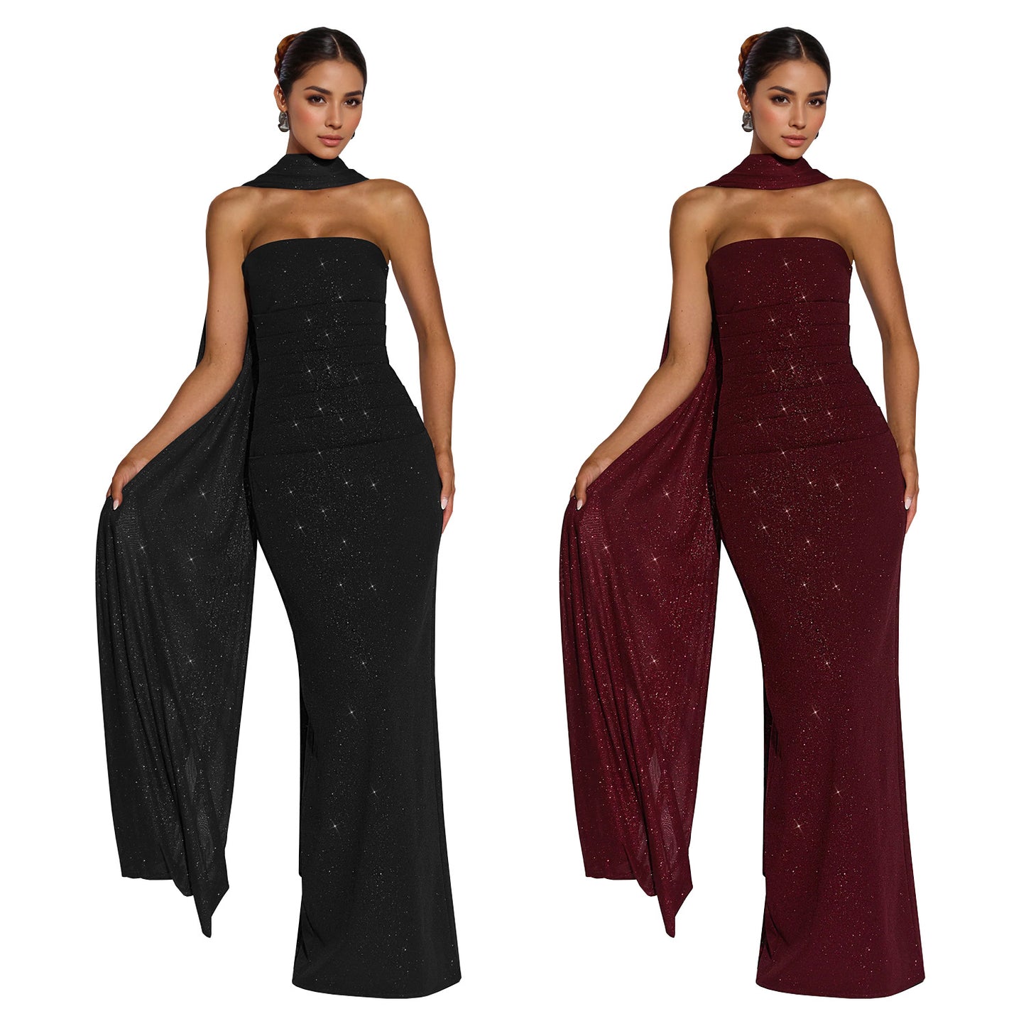 Skincare flash bag hip slit dress