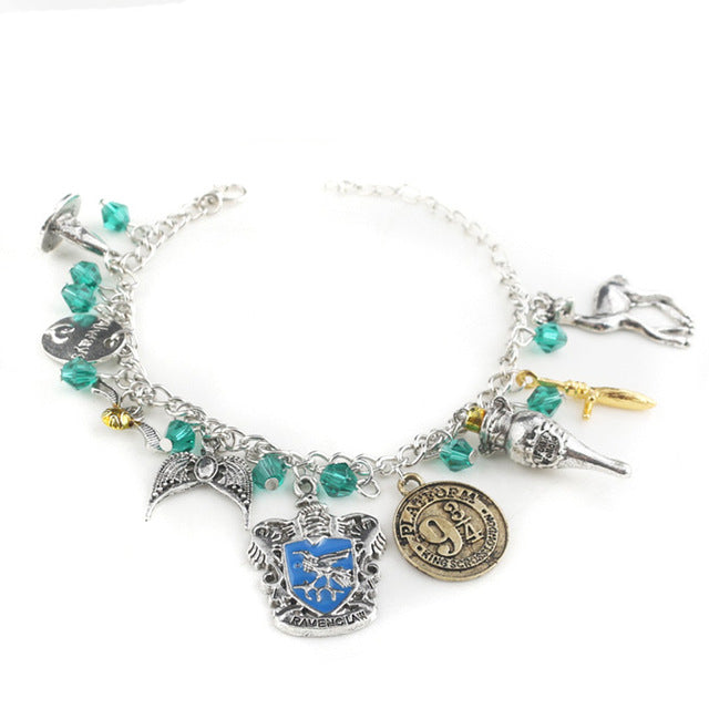 Harry Potter Silver-Plated Charm Bead Bracelet