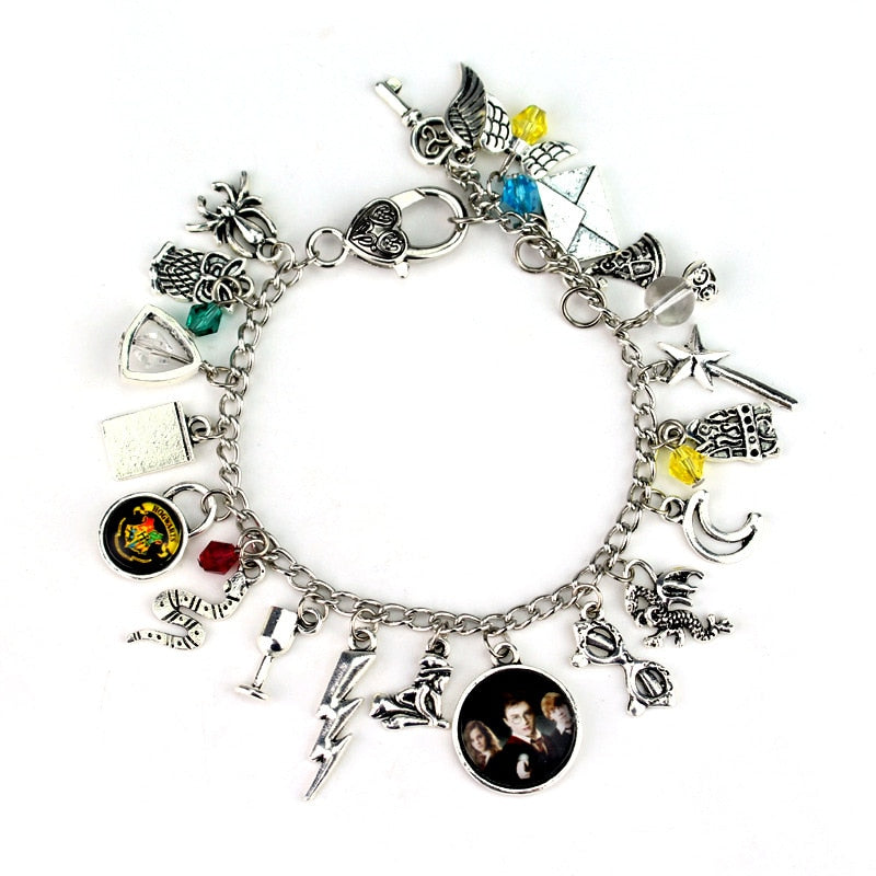 Harry Potter Silver-Plated Charm Bead Bracelet