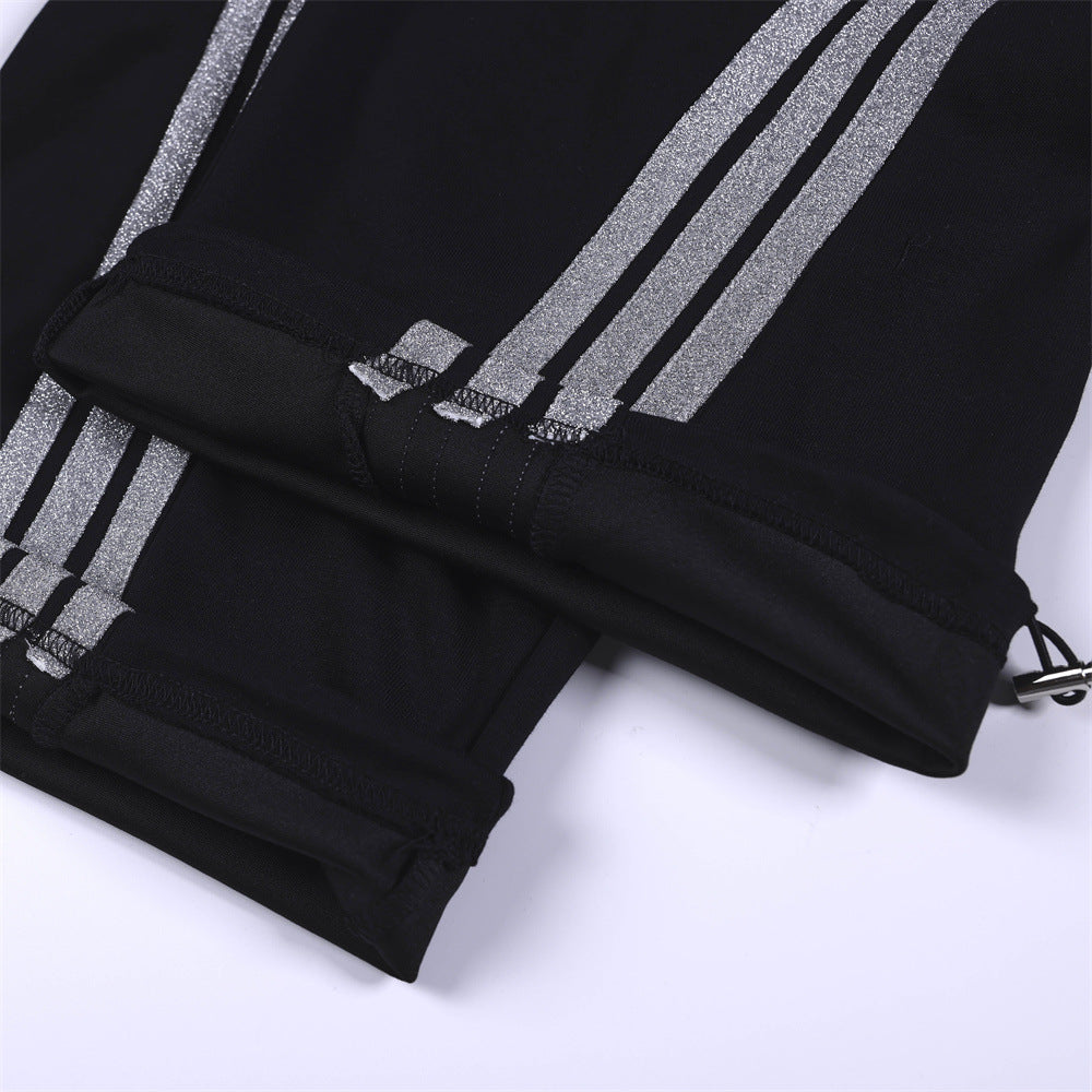 Triple Stripe Loose Straight Leg Sweatpants