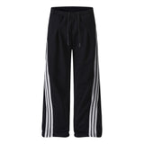 Triple Stripe Loose Straight Leg Sweatpants