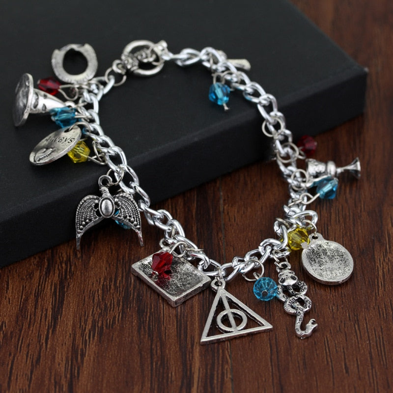 Harry Potter Silver-Plated Charm Bead Bracelet