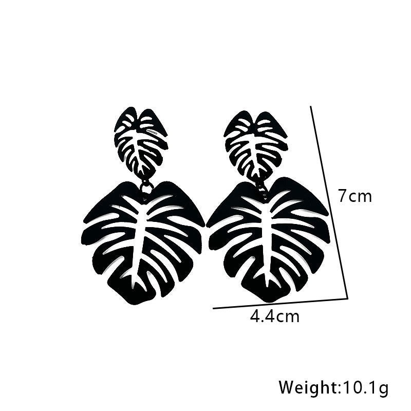 NatureGlow Hollow Leaf Earrings