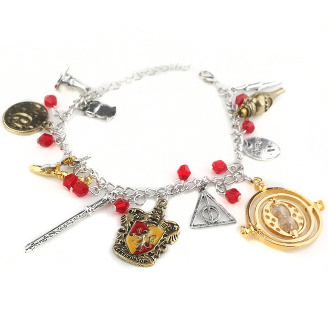 Harry Potter Silver-Plated Charm Bead Bracelet