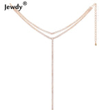 Rhinestone Double Choker Necklaces Lariat Chain Pendant 90s Collier Women Chocker Statement Maxi Collar Wedding Jewellery